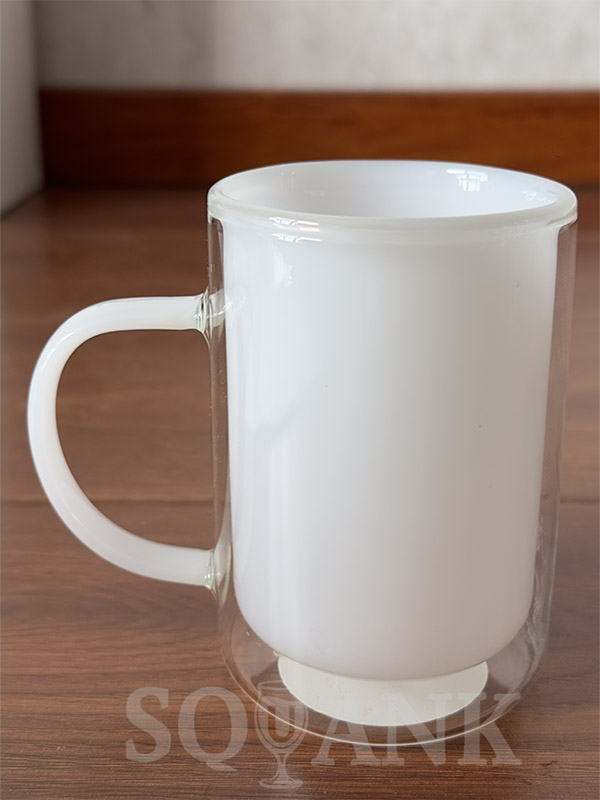 SQK-003 Eco-friendly Double-walled Insulated Handle with White Lined Glass Cup