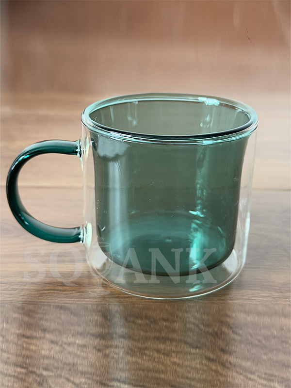 SQK-006 Eco-friendly Double-walled Green Insulated Handle Mug